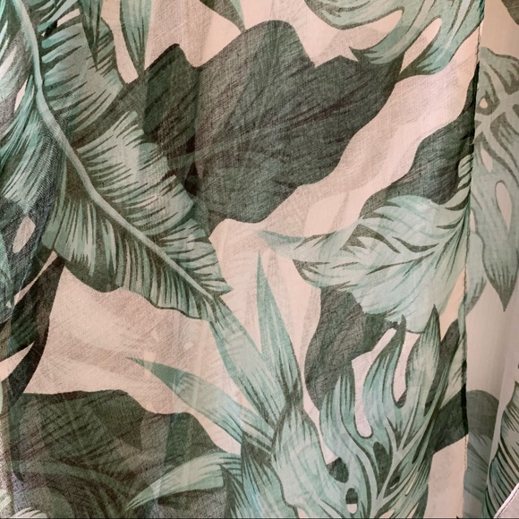 NEW Boho Tropical Leaves Kimono Coverup - Picture 8 of 9